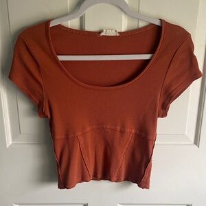 Altar’d state Rust Ribbed Top